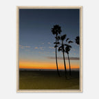 California Sunset Wall Art print featuring Venice Beach scene on canvas with wood frame, studio edition holiday decor.