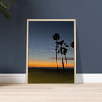 California Sunset Wall Art print featuring Venice Beach scene on canvas with a wood frame, studio edition for wall decor.