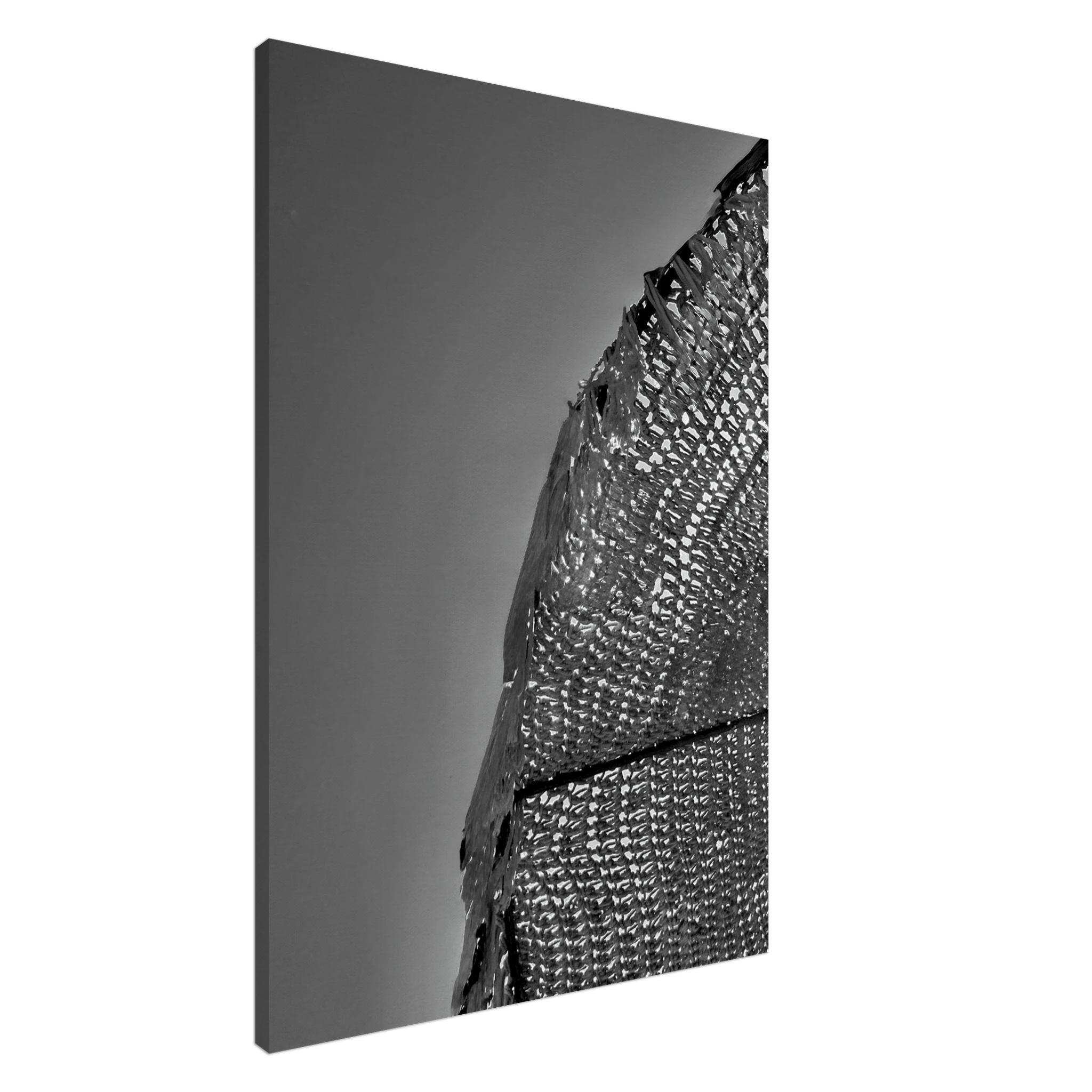 Black and white minimalist abstract canvas wall art featuring architectural light study, part of the Travel Collection Studio Edition.