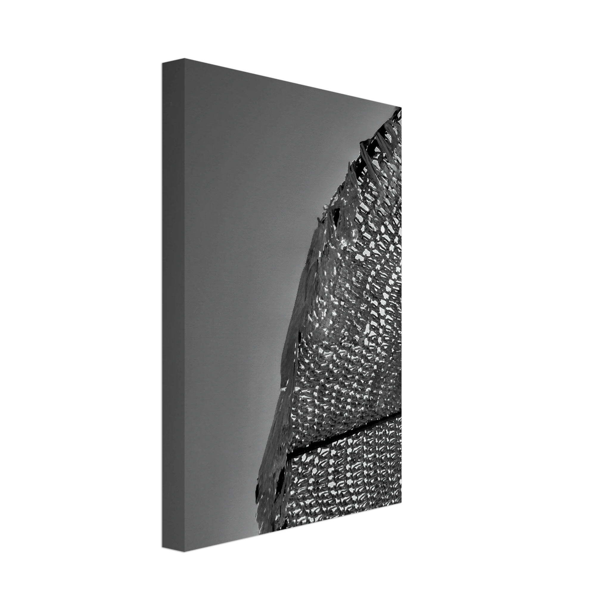 Minimalist black and white abstract canvas wall art featuring architectural light study, part of the Travel Collection Studio Edition.