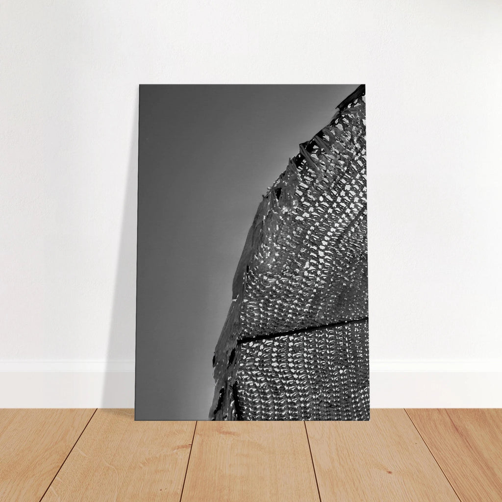 Minimalist black and white abstract canvas wall art print titled Architectural Light Study from the Travel Collection Studio Edition.