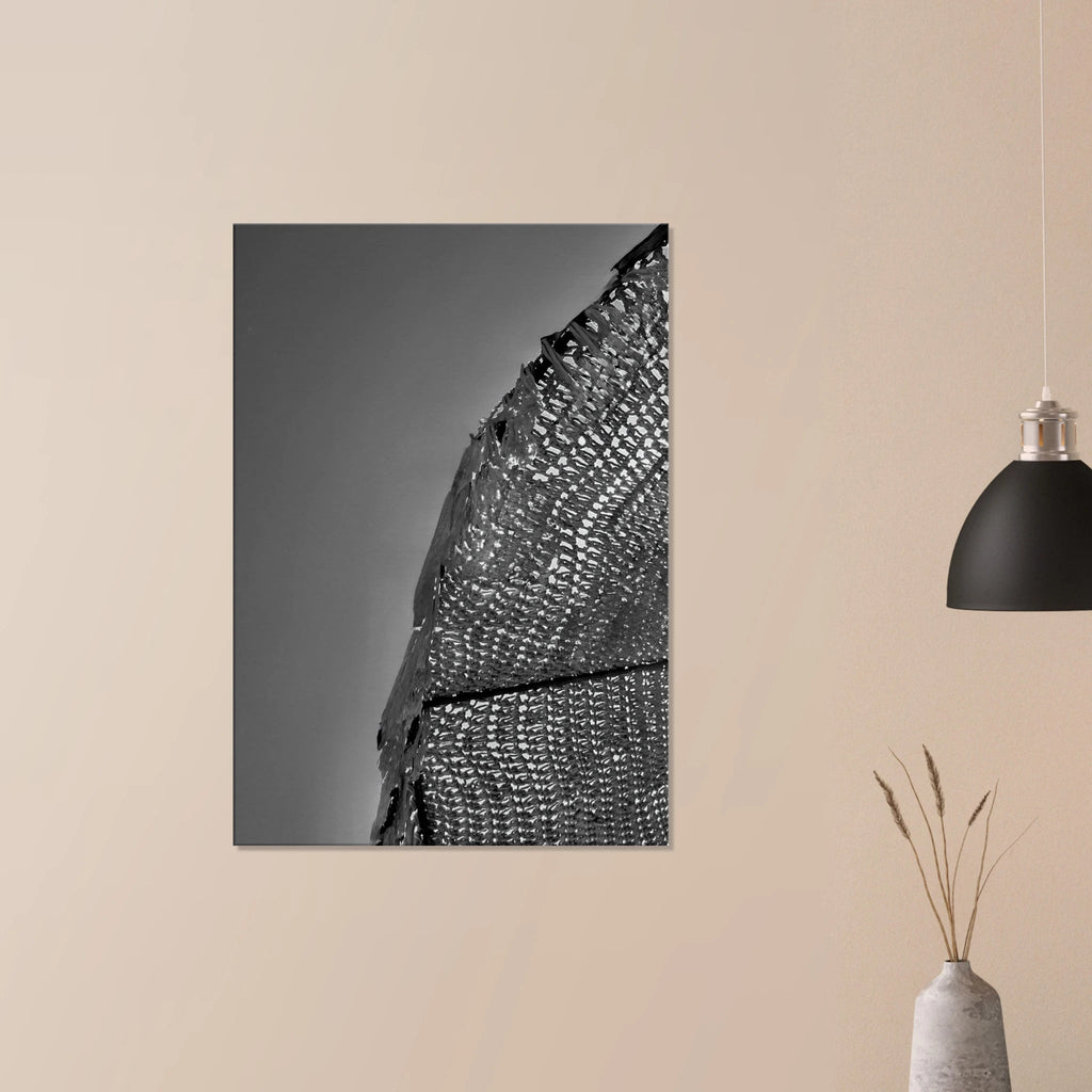 Black and white abstract canvas wall art featuring minimalist architectural light study, 20x30cm print from the Travel Collection.