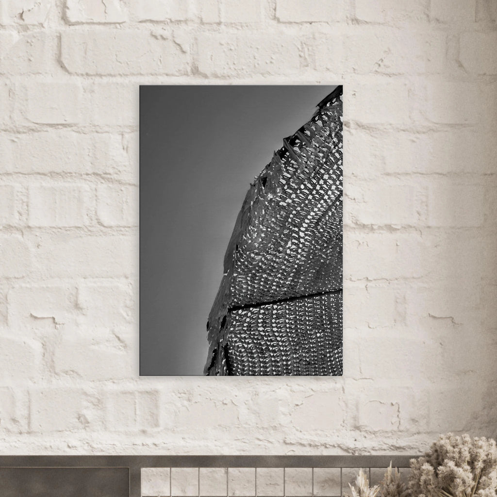 Black and white abstract canvas wall art featuring minimalist architectural light study, part of the Travel Collection Studio Edition.