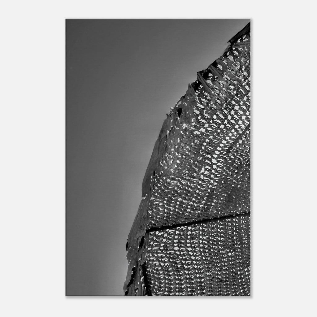 Minimalist black and white abstract canvas wall art titled Architectural Light Study, part of the Travel Collection Studio Edition.