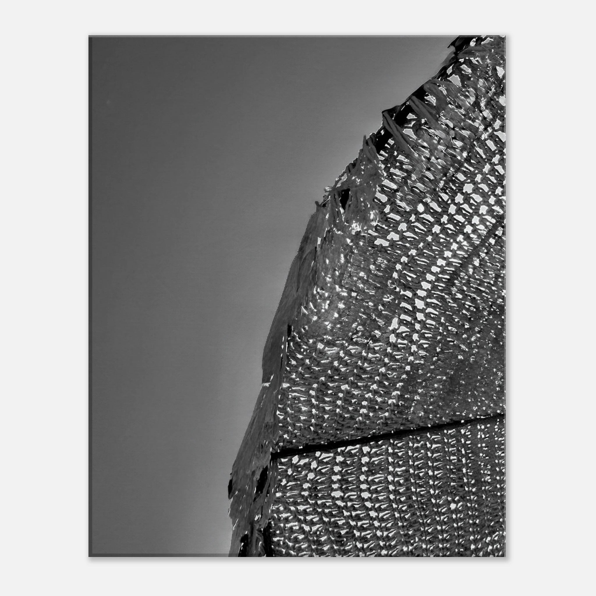 Minimalist black and white abstract canvas wall art featuring architectural light study, part of the Travel Collection Studio Edition.