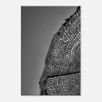 Minimalist black and white abstract canvas wall art titled Architectural Light Study, part of the Travel Collection Studio Edition.