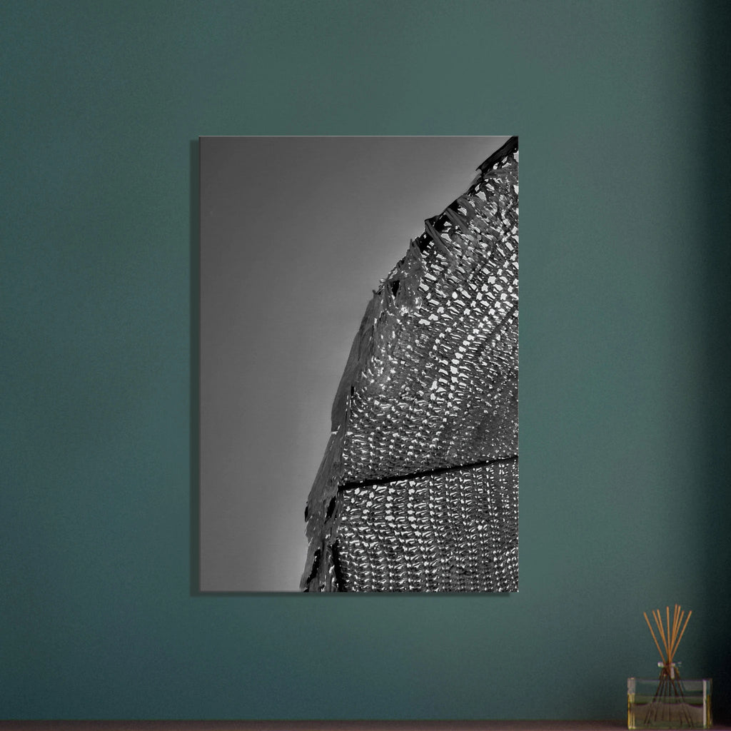 Minimalist black and white abstract canvas wall art featuring architectural light study from the Travel Collection Studio Edition.