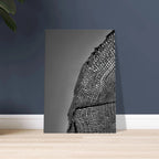 Black and white minimalist abstract canvas wall art featuring architectural light study, part of the Travel Collection Spring 26 edition.