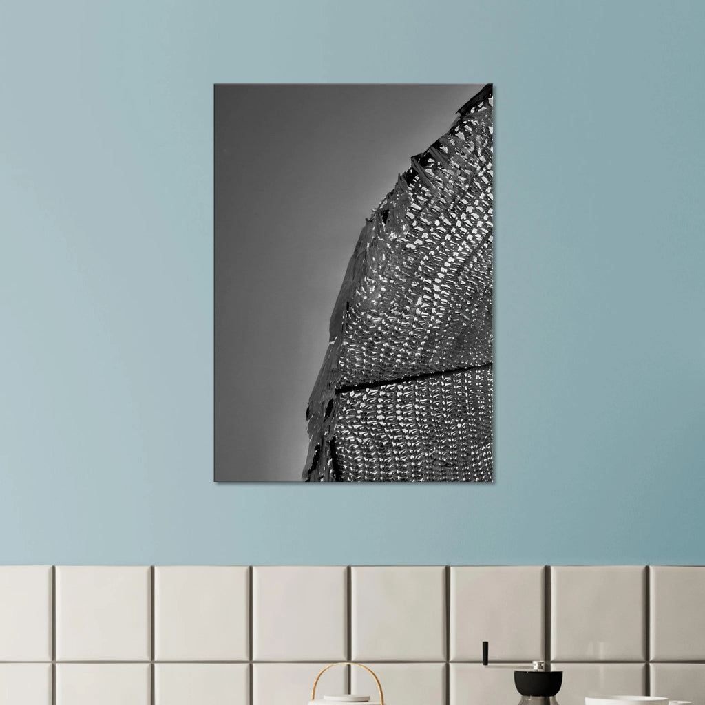 Minimalist black and white abstract canvas wall art featuring architectural light study from the Travel Collection studio edition.