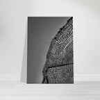 Minimalist black and white abstract canvas wall art print from the Architectural Light Study collection, 20x30 cm.