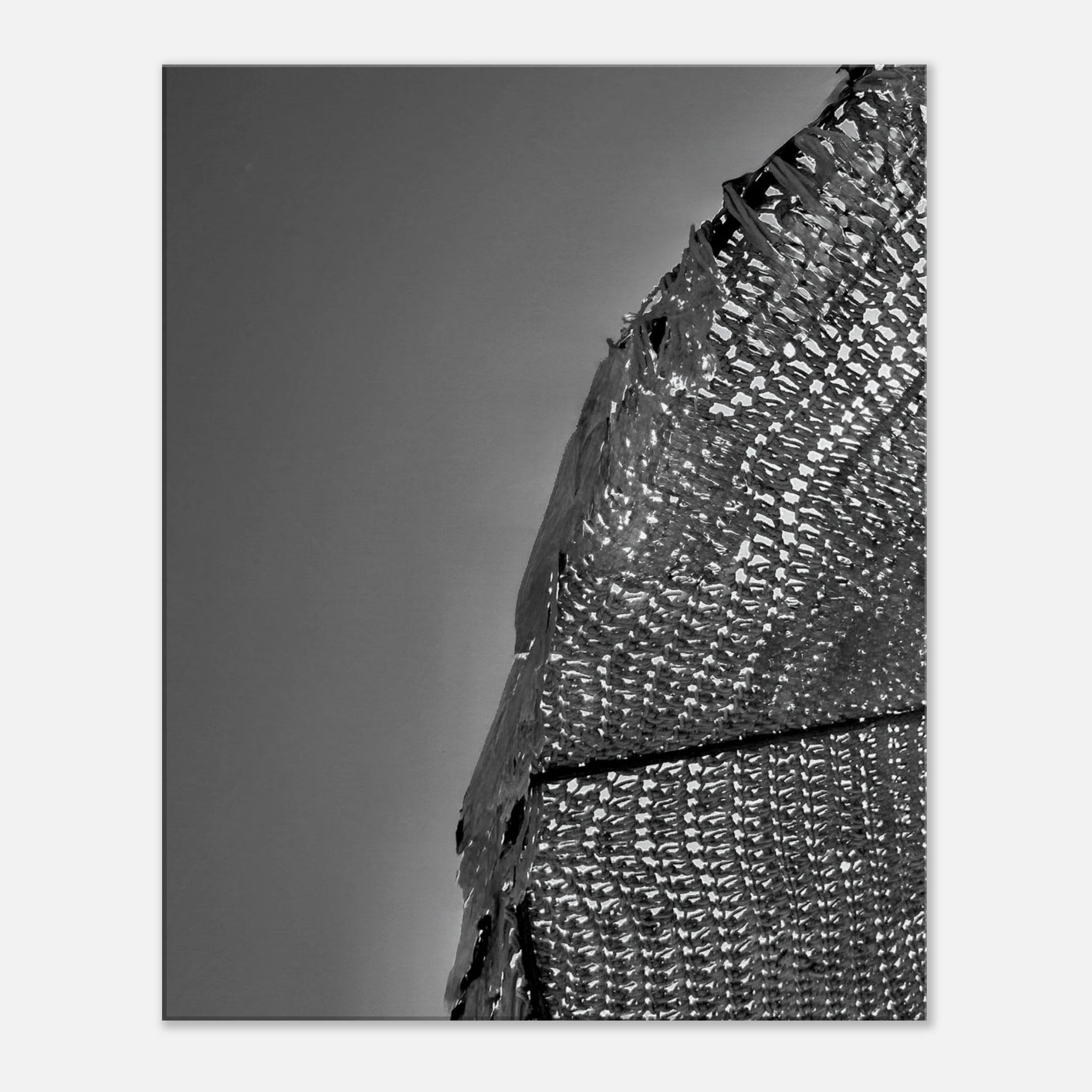 Minimalist black and white abstract canvas wall art titled "Architectural Light Study" from the Travel Collection Studio Edition.