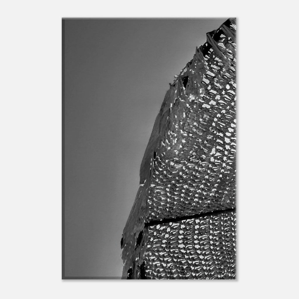 Black and white abstract canvas wall art print titled Architectural Light Study, part of the Travel Collection Studio Edition.