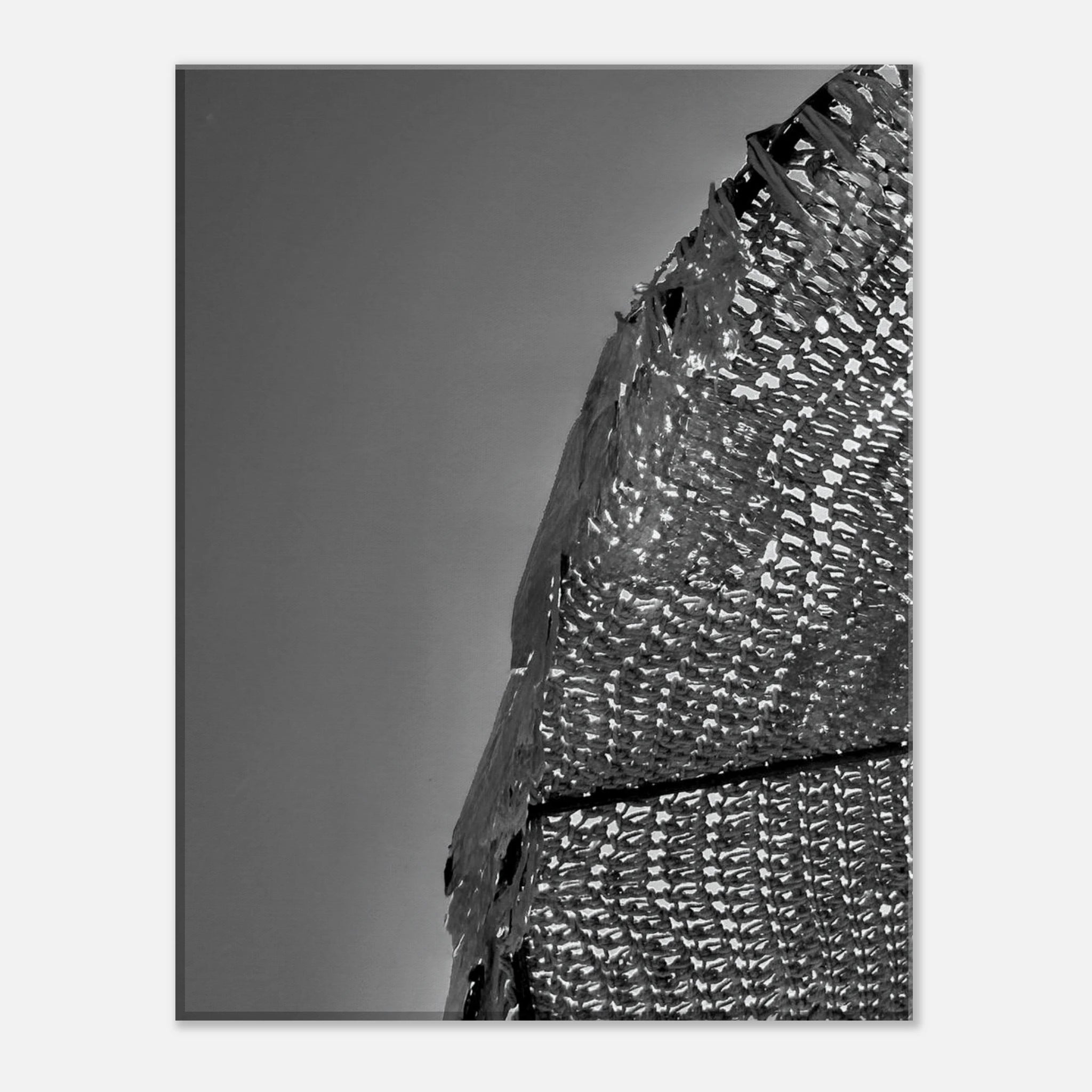 Black and white abstract canvas wall art print titled Architectural Light Study from the Travel Collection Studio Edition.