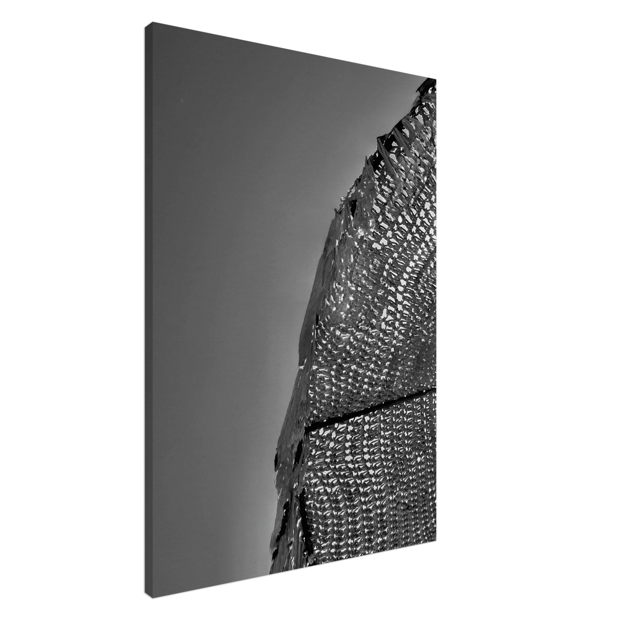 Minimalist black and white abstract canvas wall art featuring architectural light study, 20x30cm print from Travel Collection Studio Edition.