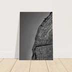 Black and white minimalist abstract canvas wall art from the Architectural Light Study Travel Collection, 20x30 cm print.