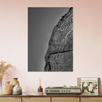 Minimalist black and white abstract canvas wall art titled Architectural Light Study, part of the Travel Collection Studio Edition.