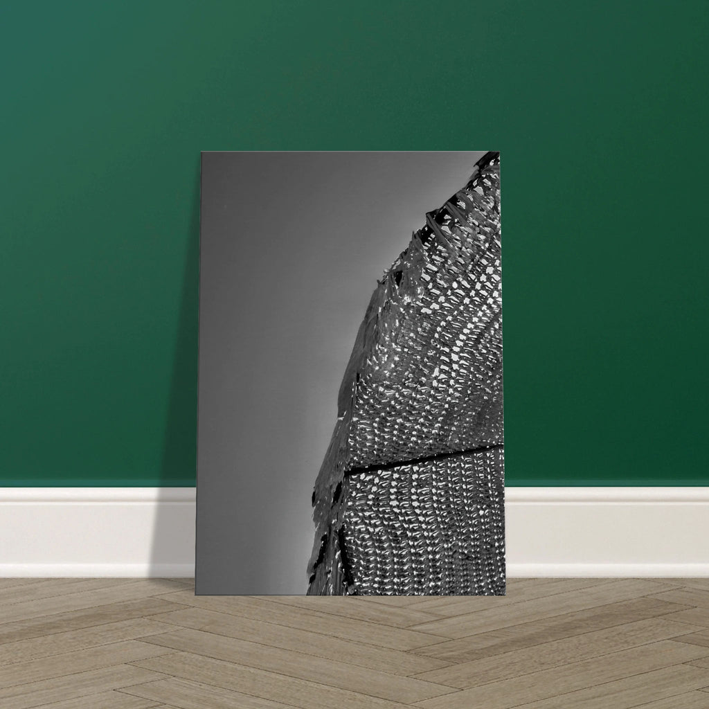 Minimalist black and white abstract canvas wall art from the Architectural Light Study Travel Collection, Studio Edition, 20x30 cm print.