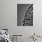 Black and white abstract canvas wall art print titled Architectural Light Study from the Travel Collection Studio Edition, 20x30 cm.