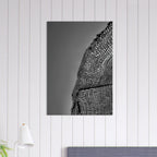 Minimalist black and white abstract canvas wall art titled Architectural Light Study, part of the Travel Collection Studio Edition.