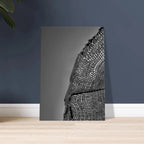 Minimalist black and white abstract canvas wall art titled Architectural Light Study, 20x30 cm print from the Travel Collection.