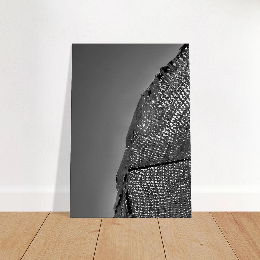 Black and white abstract canvas wall art print titled Architectural Light Study, part of the Travel Collection Studio Edition.