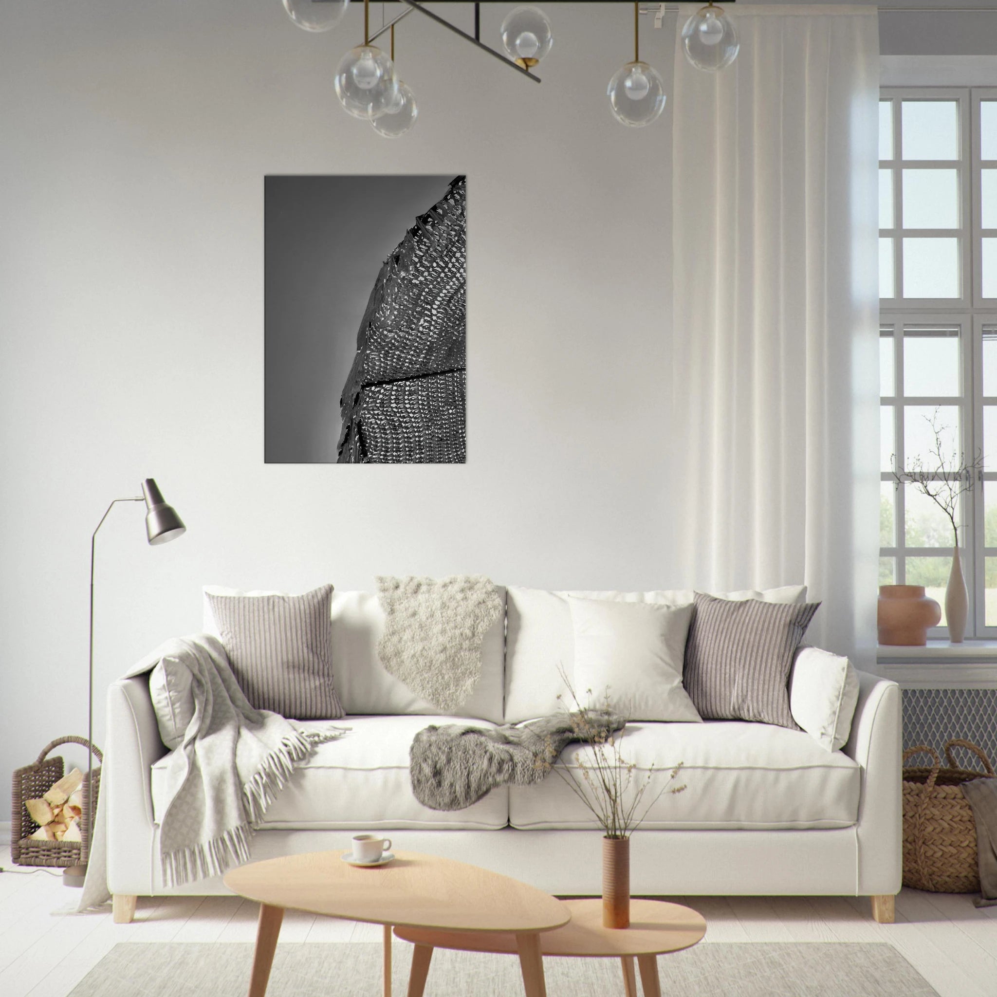 Black and white minimalist abstract canvas wall art titled Architectural Light Study from the Travel Collection Studio Edition, Spring 26.