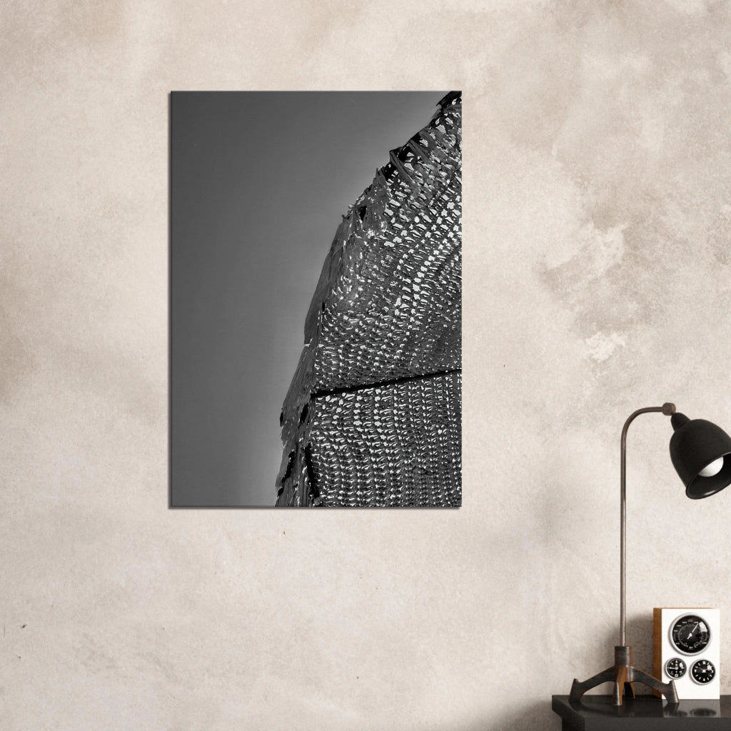 Minimalist black and white abstract canvas wall art featuring architectural light study from the Travel Collection Studio Edition.