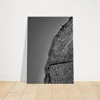 Minimalist black and white abstract canvas wall art from the Architectural Light Study series, 20x30 cm print.