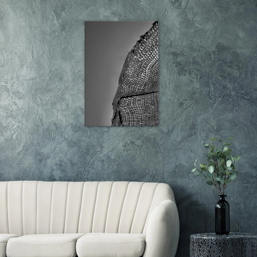 Minimalist black and white abstract canvas wall art print from the Architectural Light Study Travel Collection, Studio Edition.