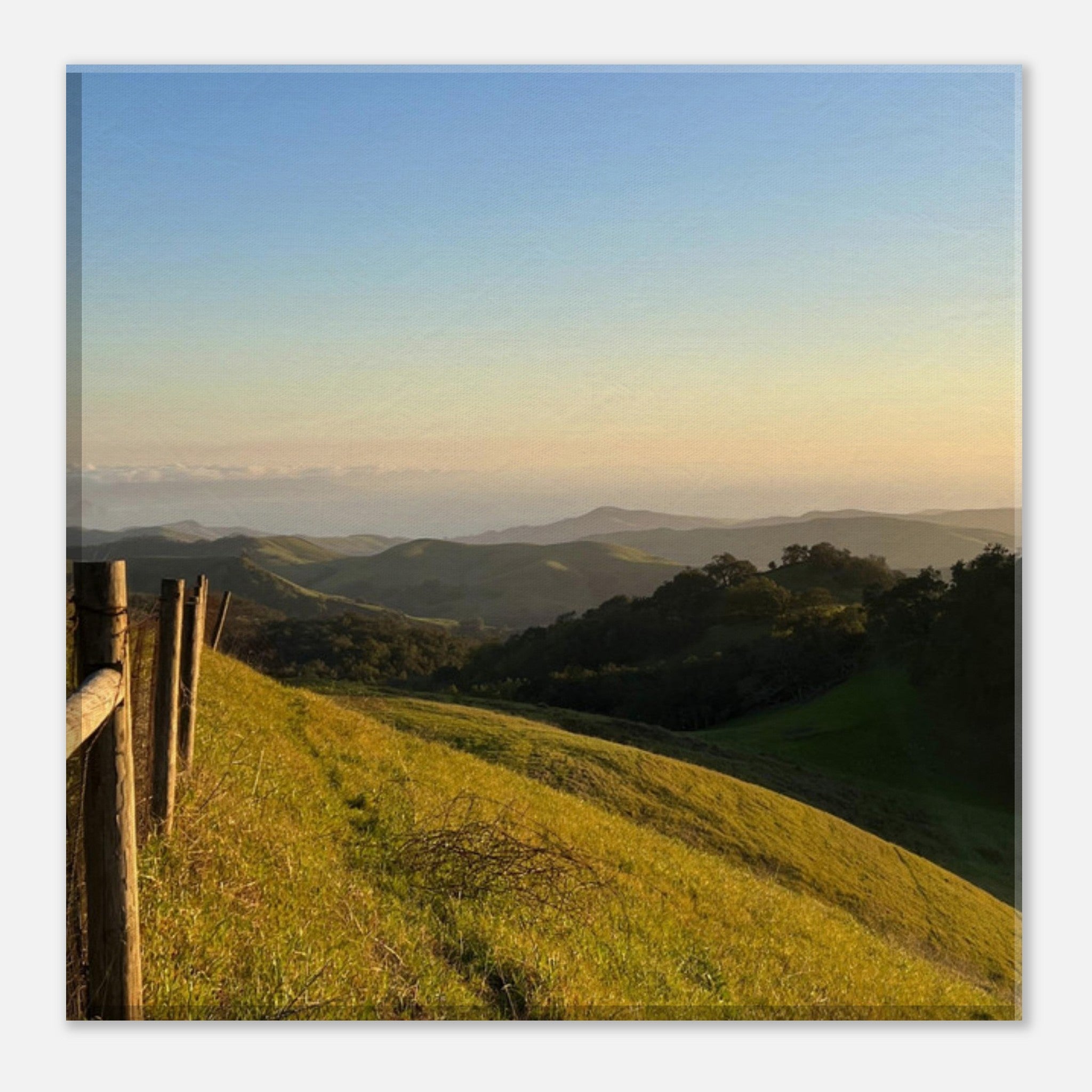 Canvas art print of a Central Coast sunset, California wall art in studio edition, featuring vibrant colors on 20x30 cm canvas.
