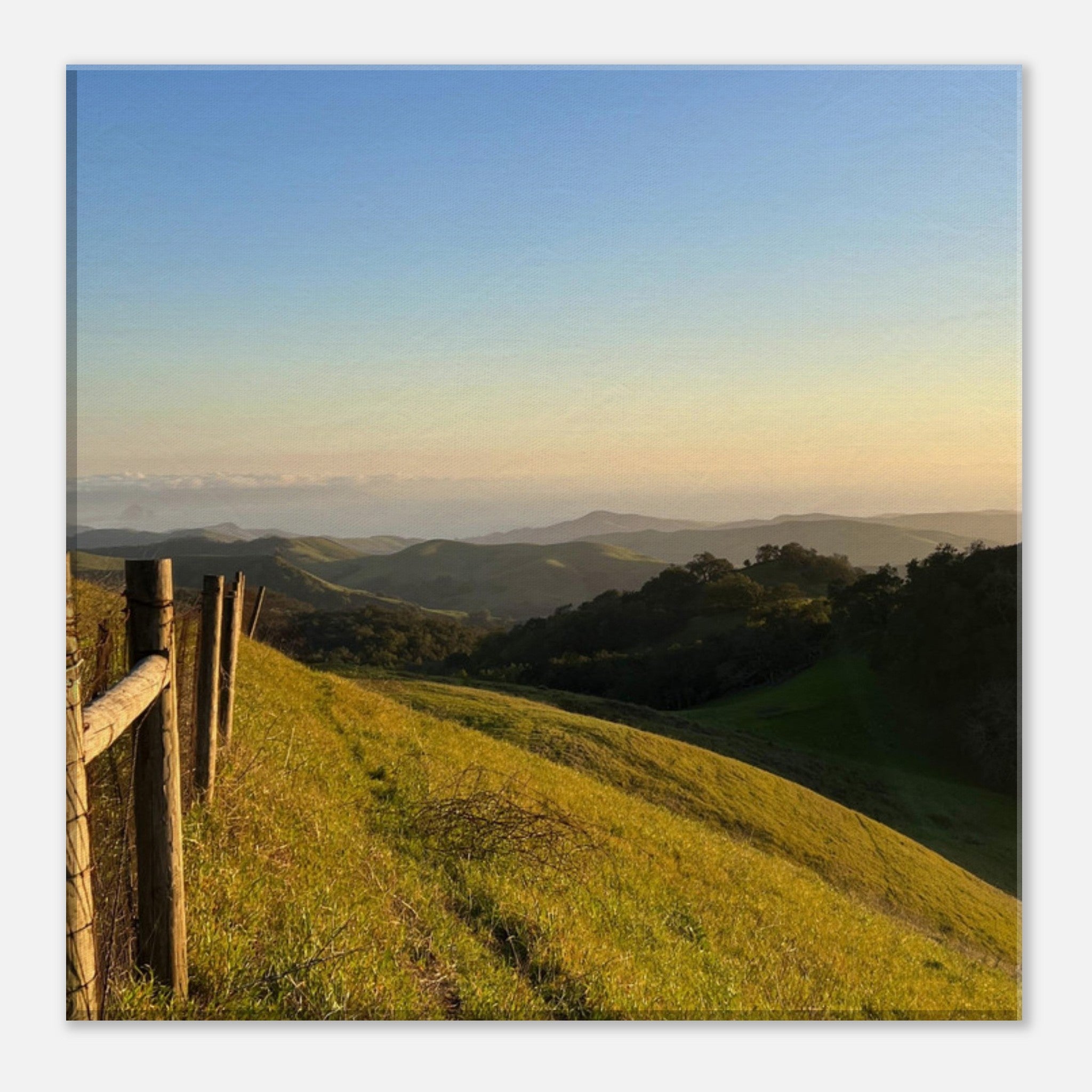 Canvas art print of a Central Coast sunset with golden hues, featuring serene coastal scenery, ideal for wall decor.