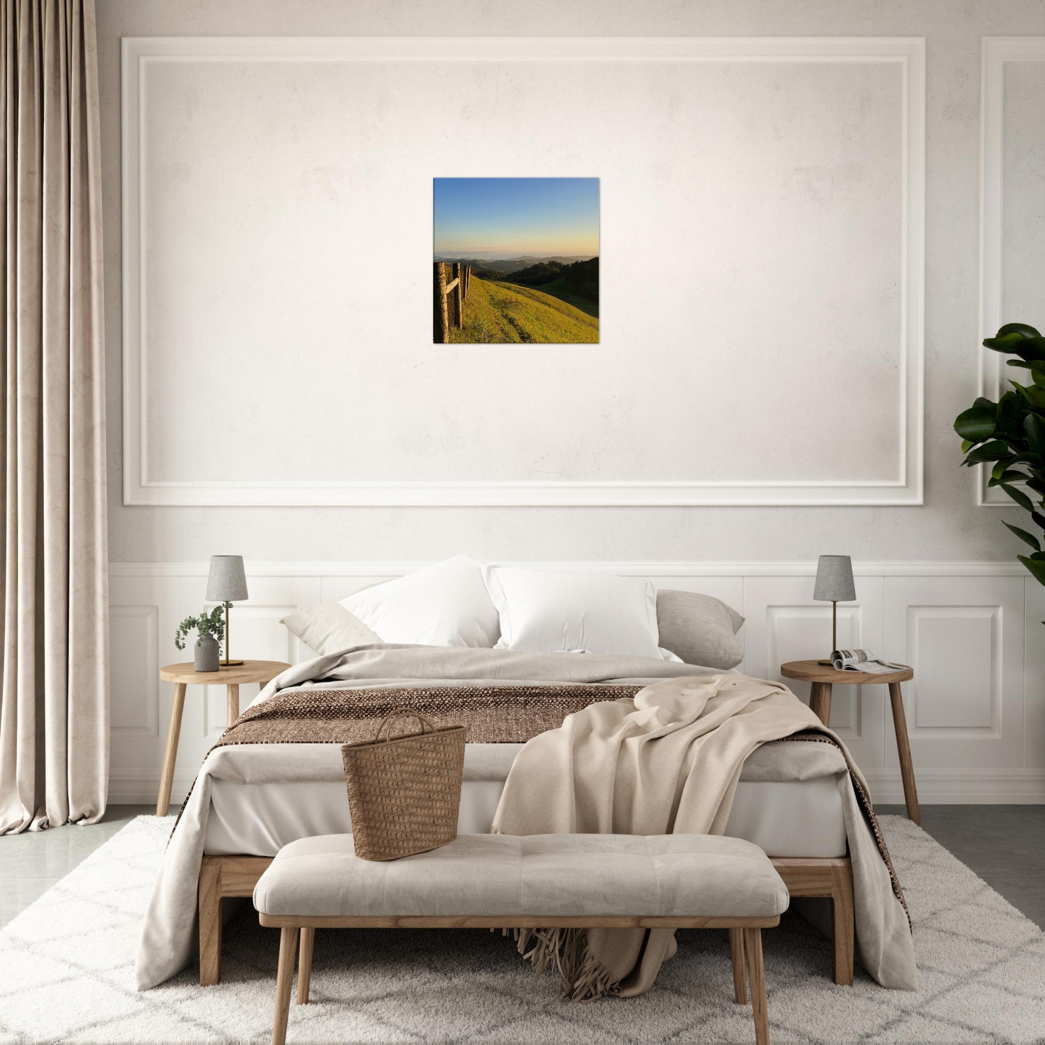Canvas art print of the Central Coast Sunset with golden hues, perfect for wall decor in a calming California scene.