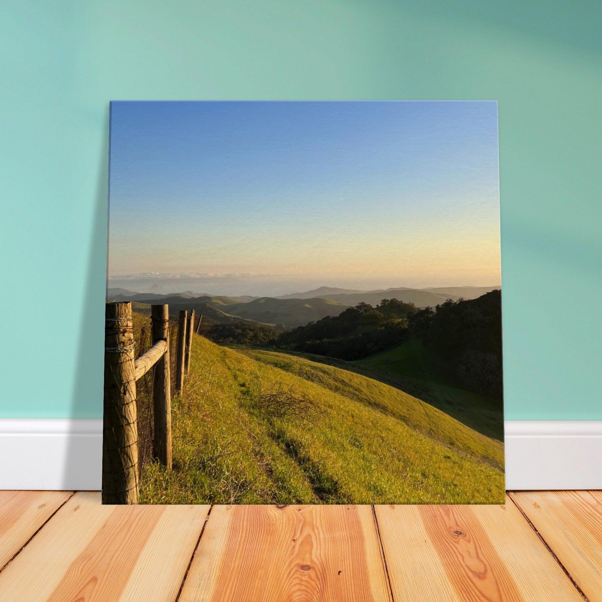 California canvas wall art featuring a Central Coast sunset print on 20x30 cm material, Studio Edition, ideal for coastal home decor.