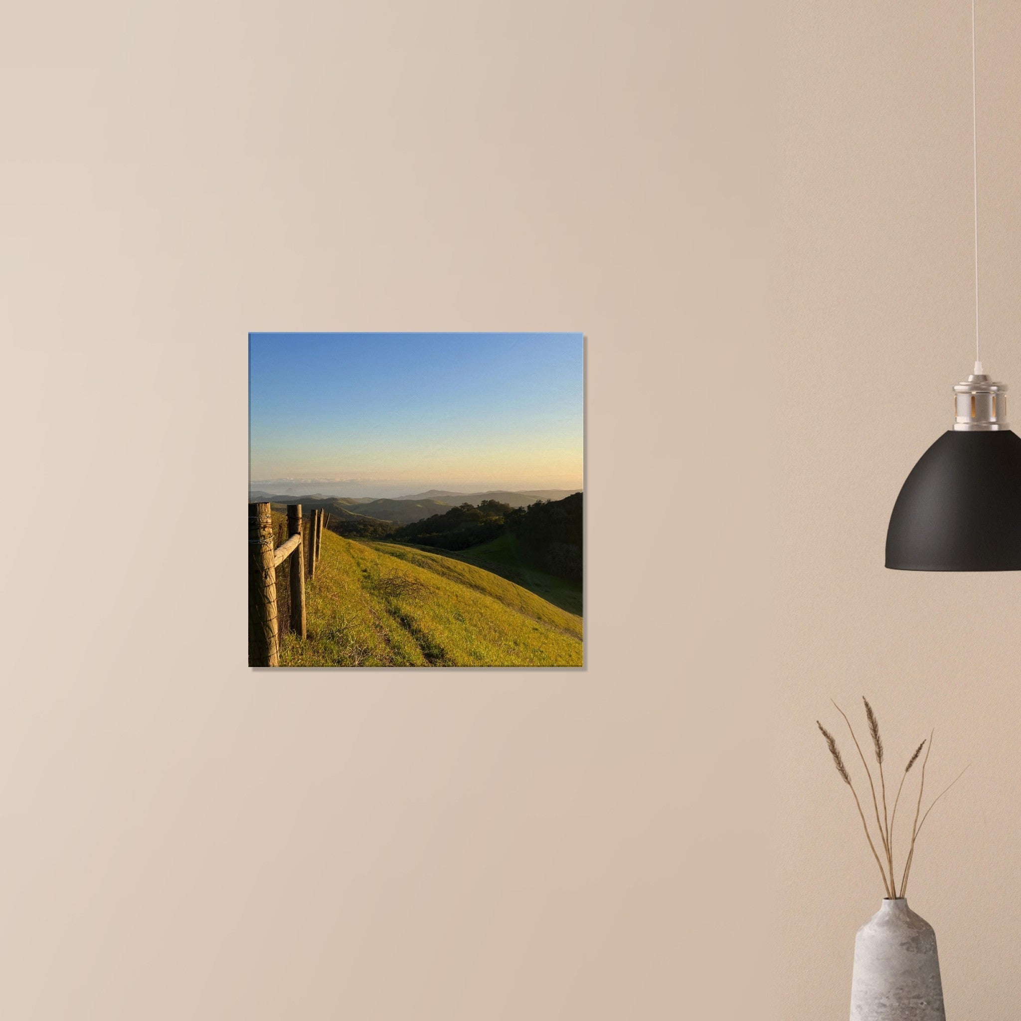 California canvas wall art featuring a Central Coast sunset print on high-quality material, studio edition by My Store.