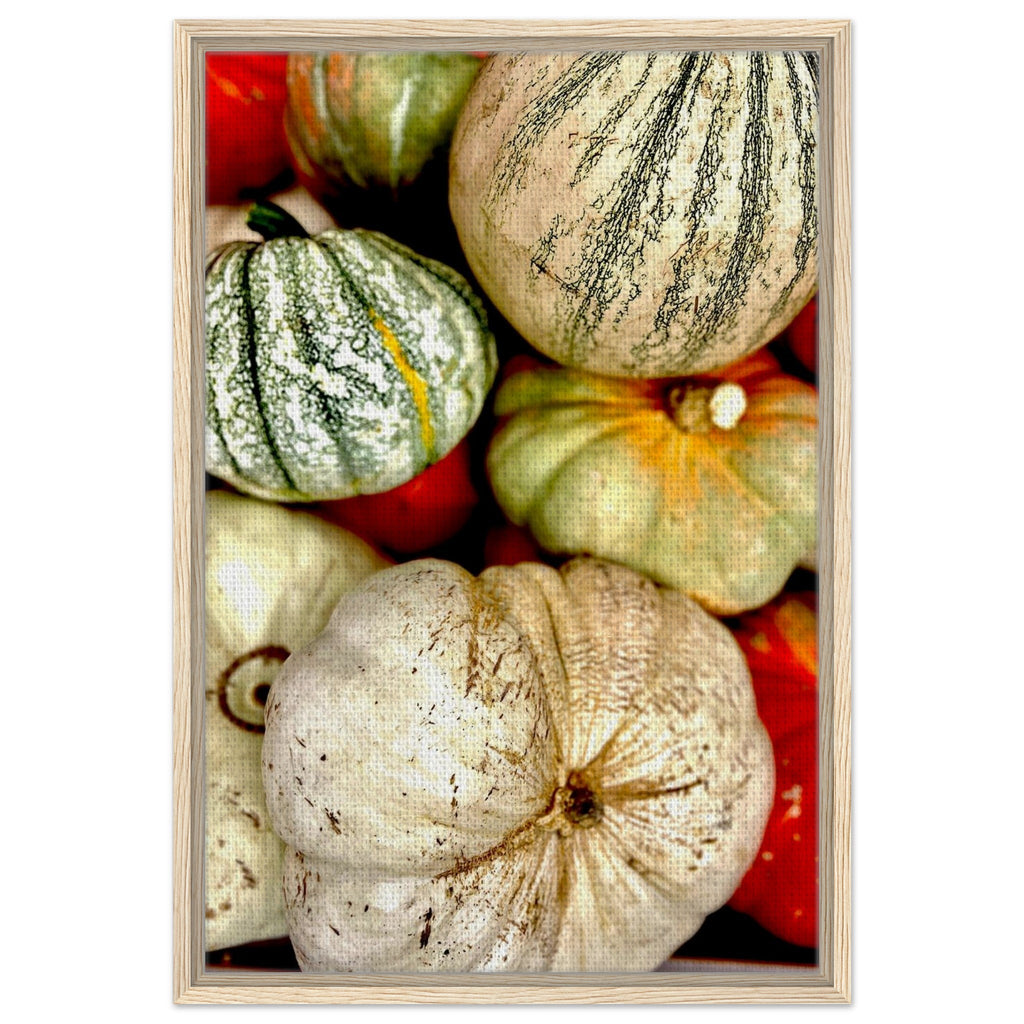 Rustic harvest gourd Halloween wall art print on canvas featuring autumn pumpkin design, California Canvas Studio edition.