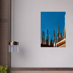 Mexico cactus family rooftop canvas artwork print, featuring vibrant desert scene from the Travel Collection Studio Edition.