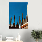 Mexico cactus family rooftop canvas artwork from the Travel Collection Studio Edition, featuring vibrant desert plants.
