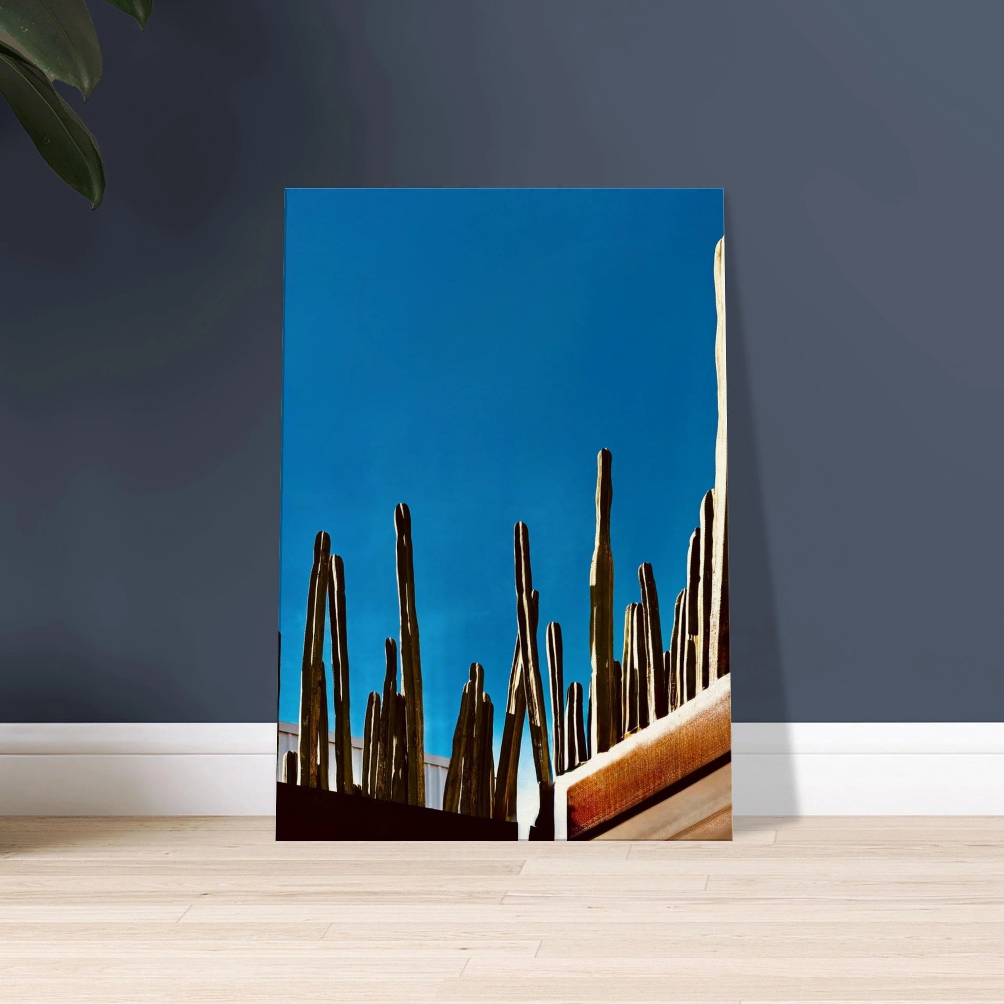 Canvas print of Mexico cactus family on rooftop, part of Studio Edition Travel Collection, 20x30 cm, showcasing vibrant desert scene.
