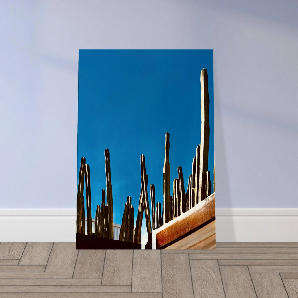 Canvas print of Mexico cactus family scene on rooftop, from the Travel Collection Studio Edition, 20x30 cm artwork.