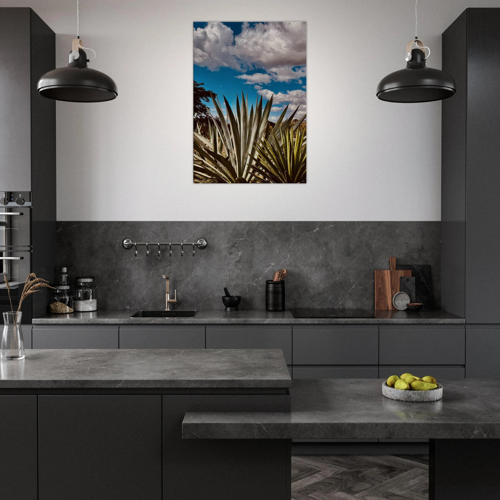 Oaxaca Desert canvas artwork depicting a mezcal plantation from the travel collection, Studio Edition: Spring '26.