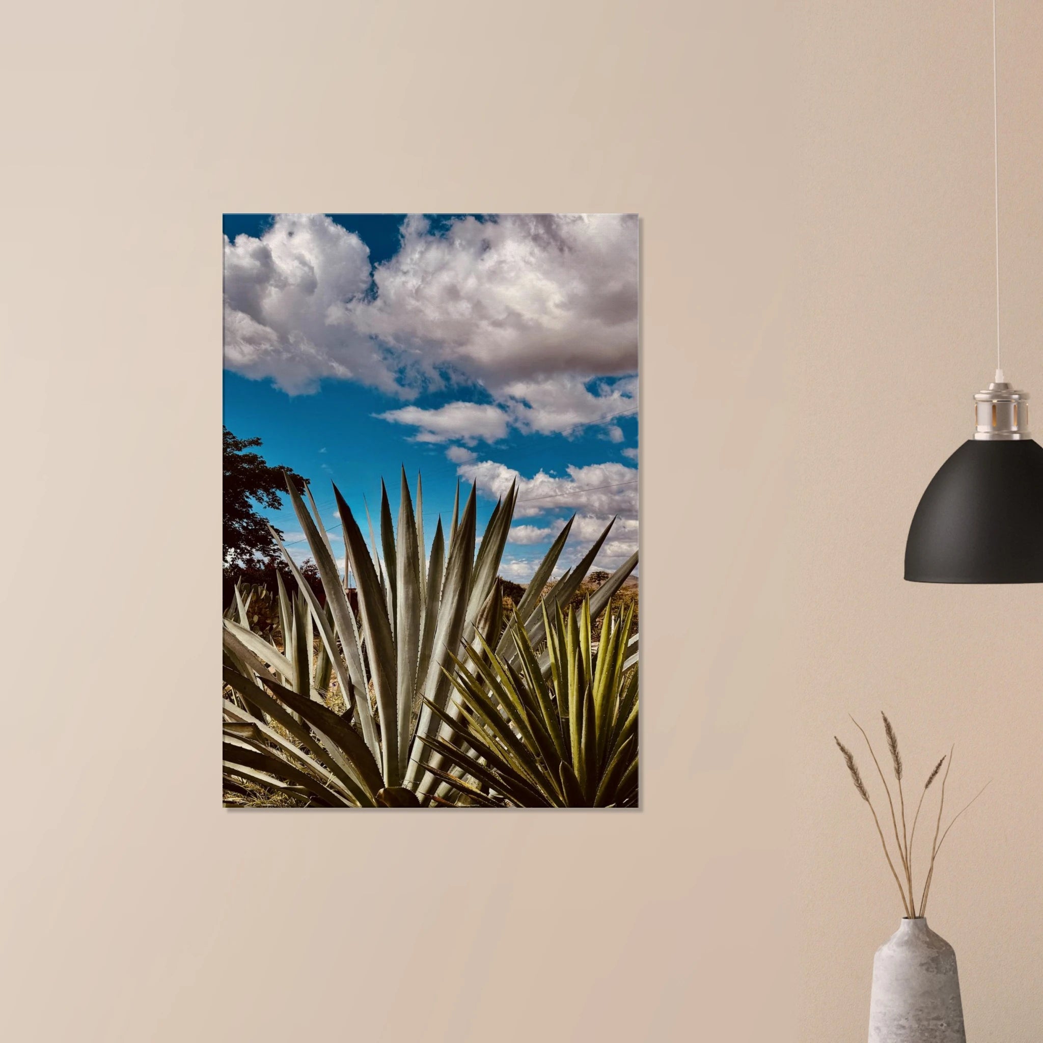 Oaxaca Desert canvas artwork featuring mezcal plantation from Spring' 26 travel collection by My Store.
