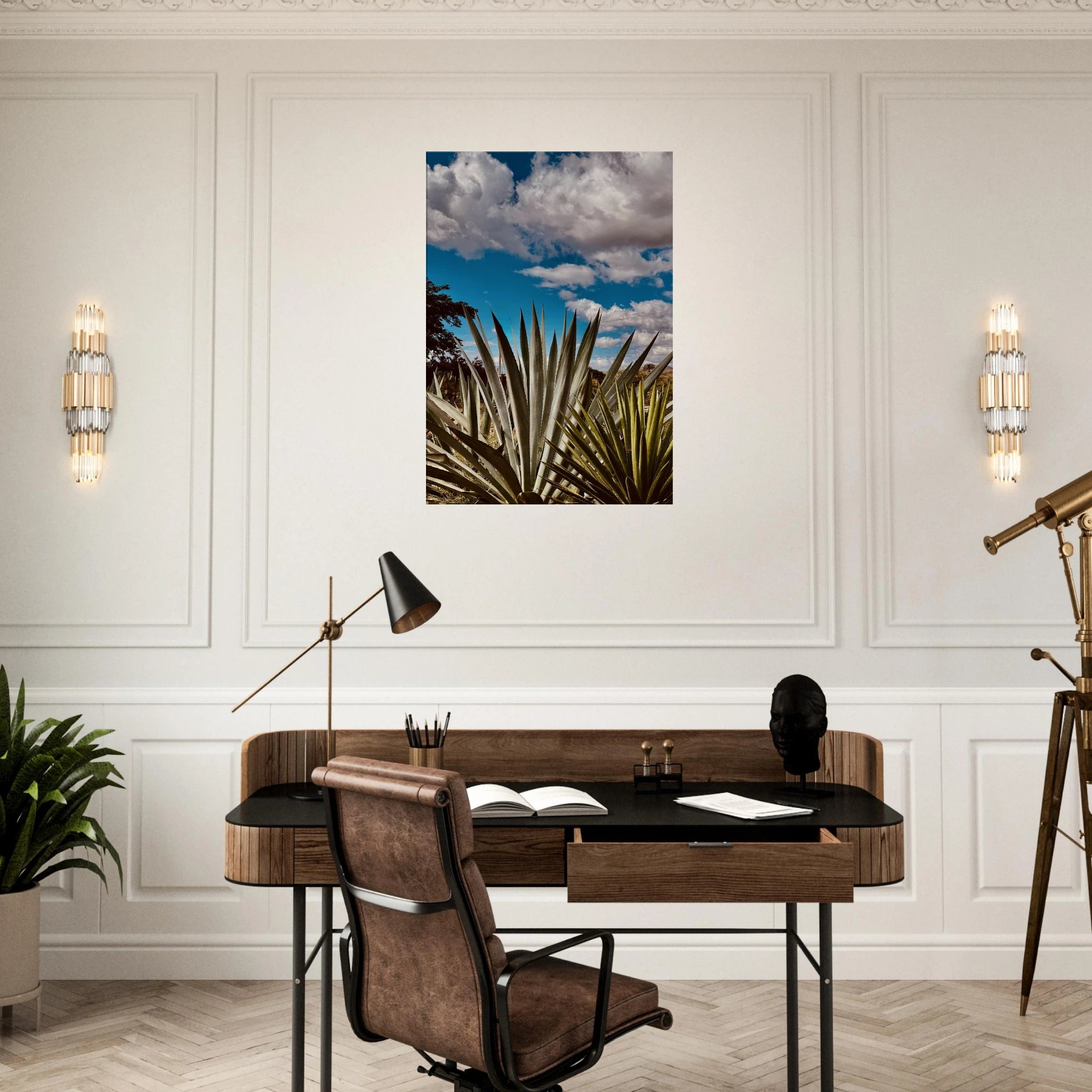 Oaxaca Desert canvas artwork featuring a mezcal plantation from the Travel Collection, Studio Edition Spring '26.