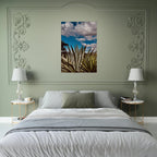 Canvas artwork of Oaxaca Desert mezcal plantation from the travel collection, featuring vibrant colors and detailed landscape.