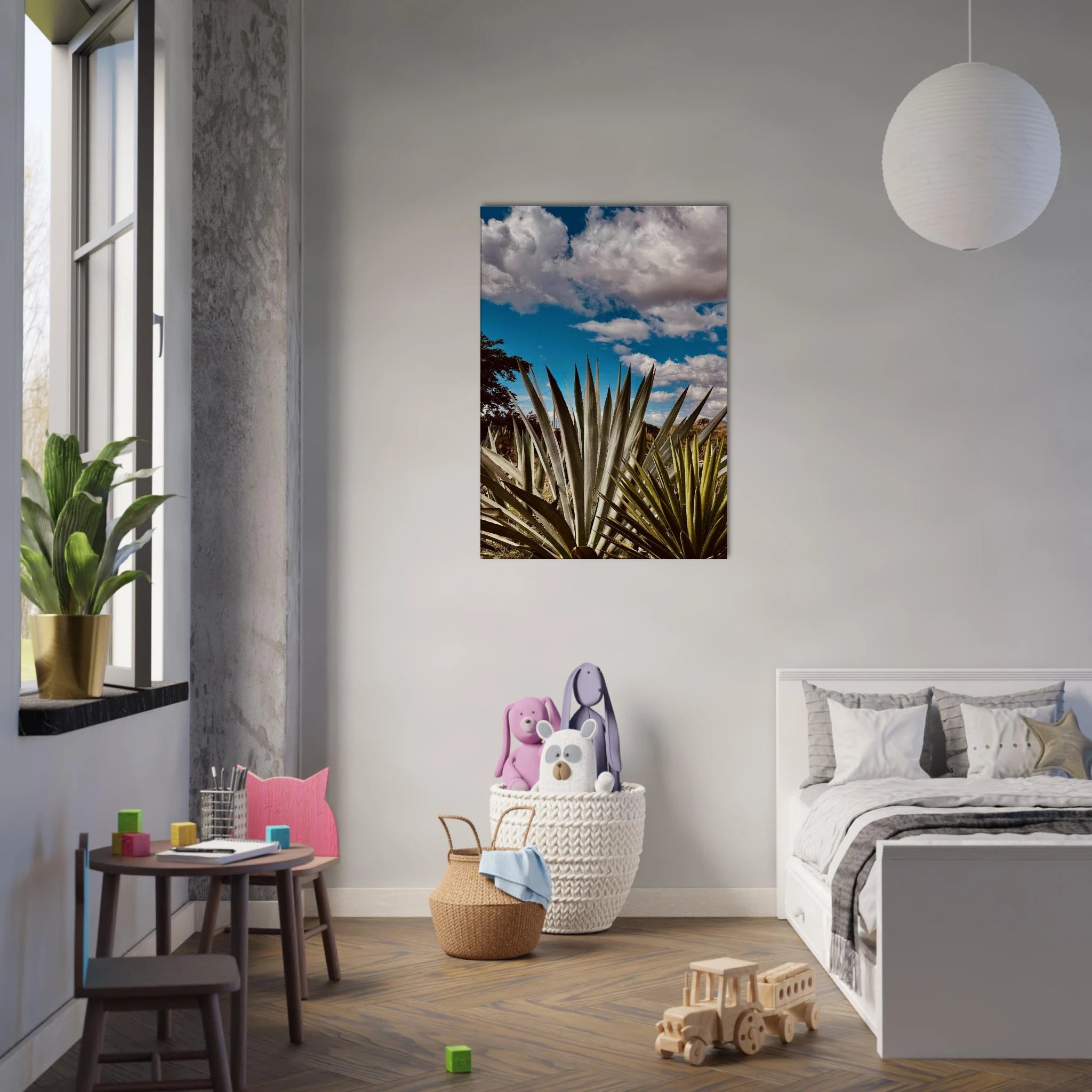 Oaxaca Desert canvas artwork featuring a mezcal plantation from the Spring '26 travel collection by My Store.