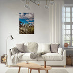 Canvas artwork depicting Oaxaca Desert mezcal plantation in vibrant colors from Spring' 26 travel collection by My Store.