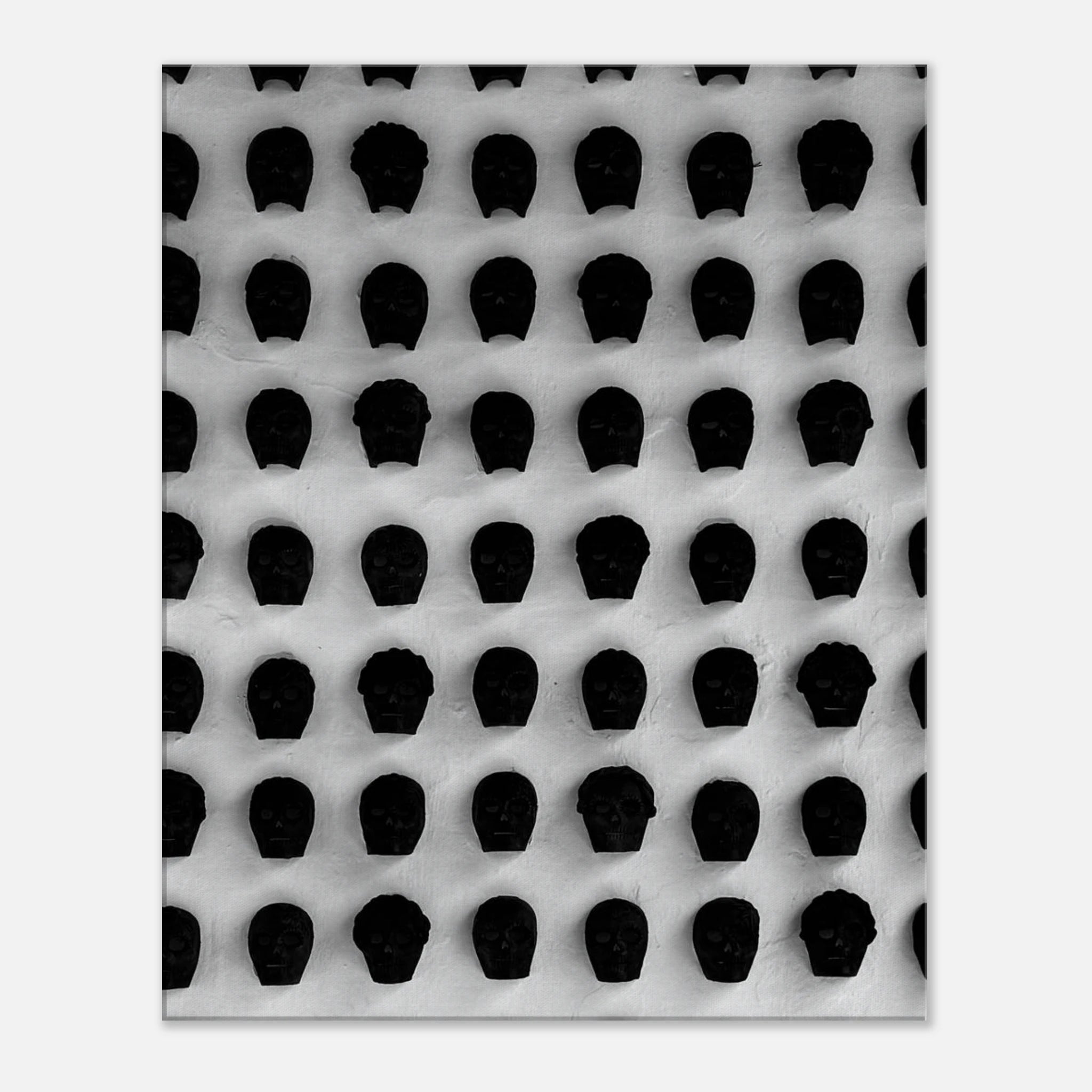 Black and white Monochrome Skull Grid canvas wall art by My Store, minimalist abstract photography for modern home decor.