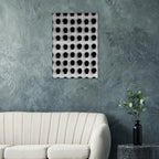 Black and white monochrome skull grid canvas wall art, minimalist statement photography, 20x30 cm print from the Travel Collection Studio Edition.