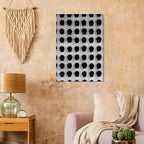 Black and white monochrome skull grid canvas wall art, minimalist statement photography print, 20x30 cm, abstract travel collection.