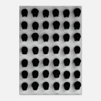 Black and white monochrome skull grid canvas wall art print, minimalist photo for modern home decor, part of travel collection studio edition.
