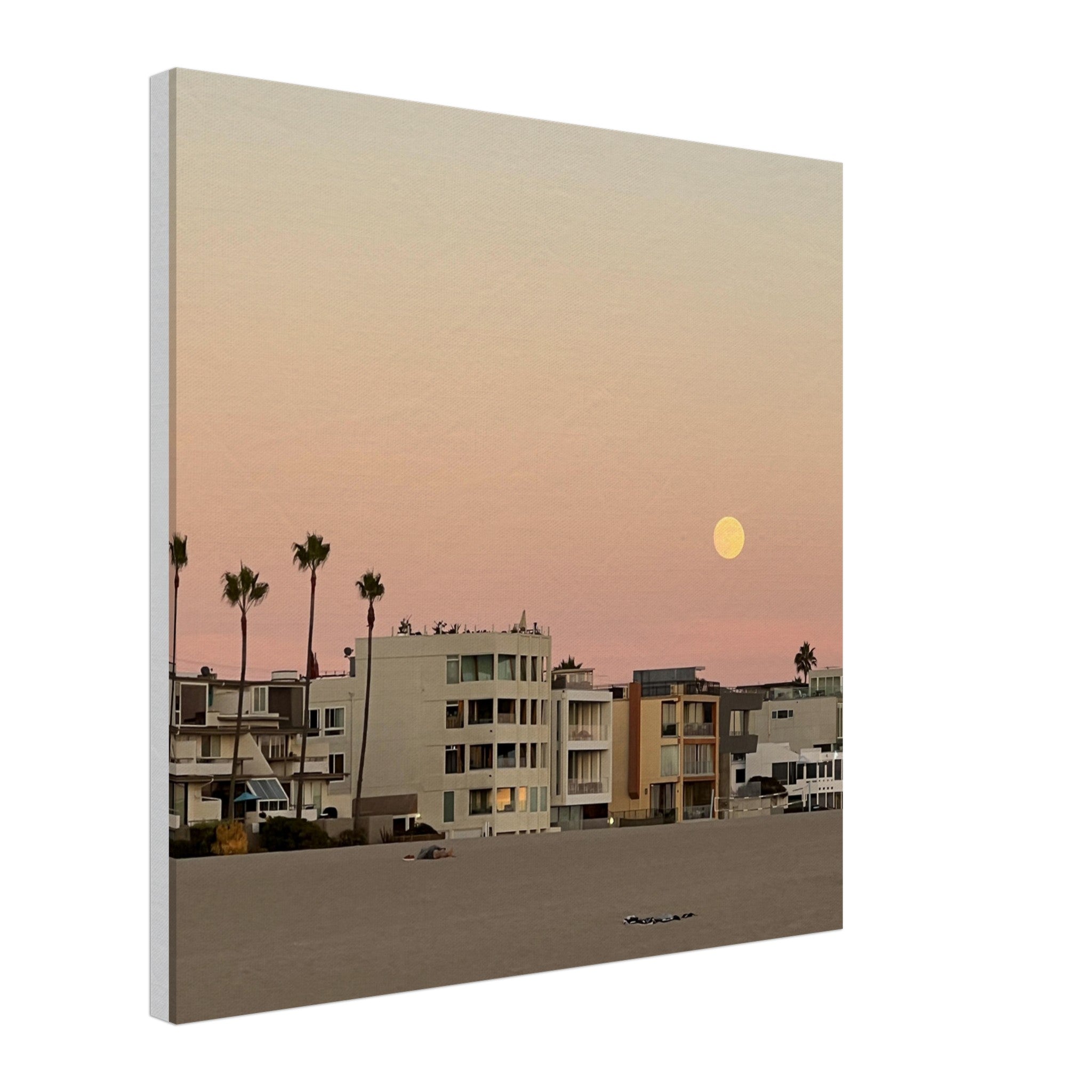 Moody SoCal Beach wall art print on canvas, bedroom wall hanging featuring California beach scene, studio edition by My Store.